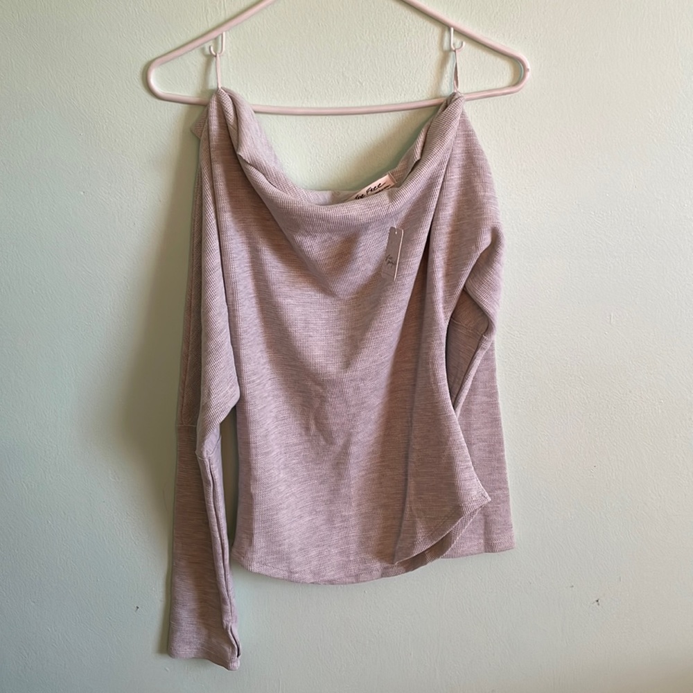 Free People Off the Shoulder Gray Top
